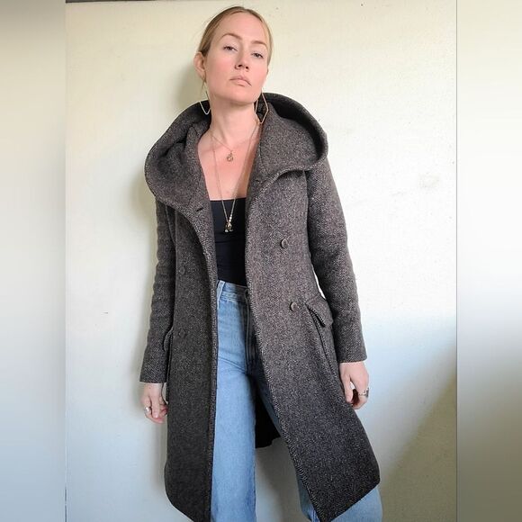 The Elvish Hooded Wool Double Breasted Trench Coat by m0851 S - Picture 16 of 16